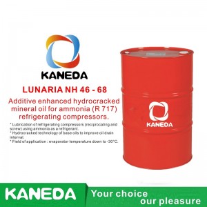 KANEDA LUNARIA NH 46 - 68 Tilsætningsforbedret hydrokrakket mineralolie til ammoniak (R 717) kølekompressorer.