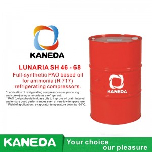 KANEDA LUNARIA SH 46 - 68 Fuldsyntetisk PAO-baseret olie til ammoniak (R 717) kølekompressorer.