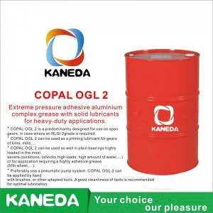 KANEDA COPAL OGL 2 Ekstremt klæbende aluminiumkompleksfedt med faste smøremidler til kraftige anvendelser.